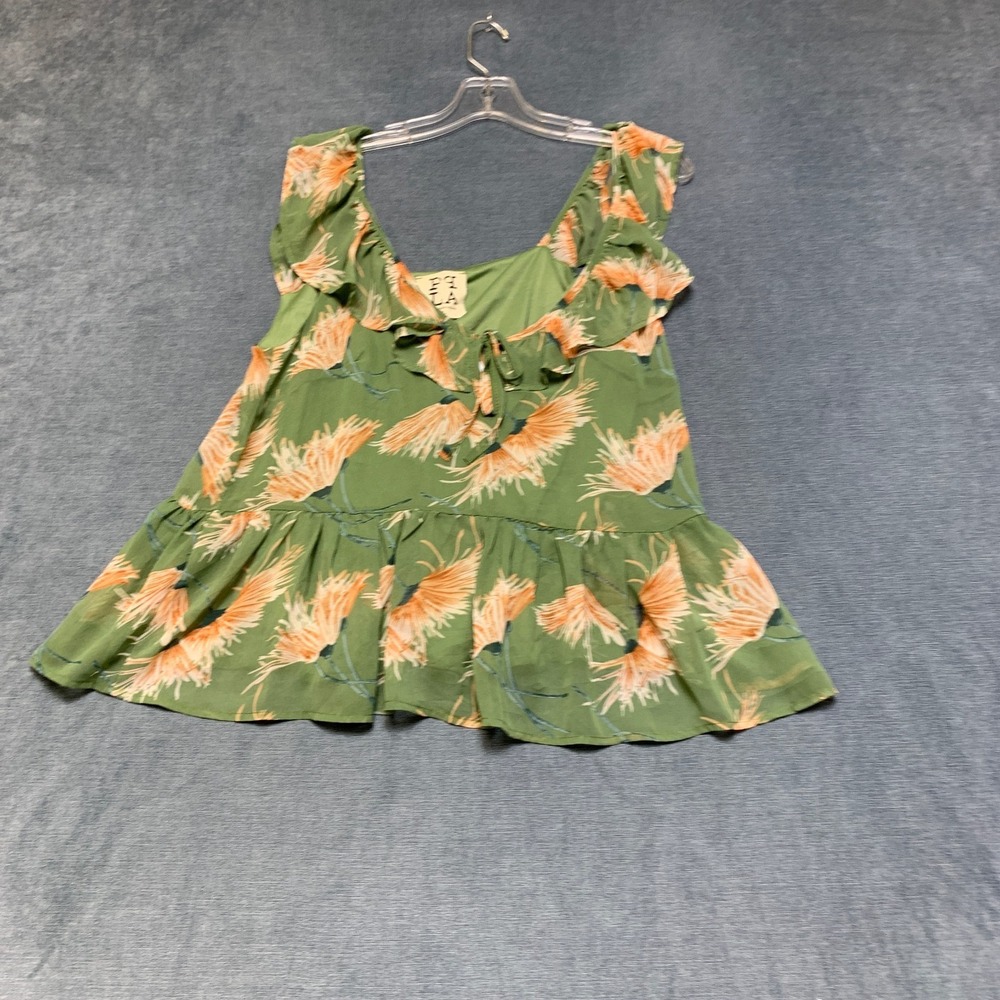 People's Project LA Jaded Woven Top Womens Large Multicolor Floral Sleeveless